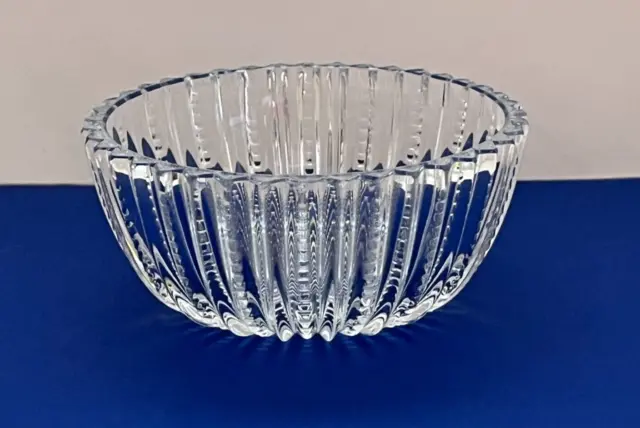 Cut Glass Bowl  Candy Relish Nuts Vintage Art Deco Clear 4.25" Round Small