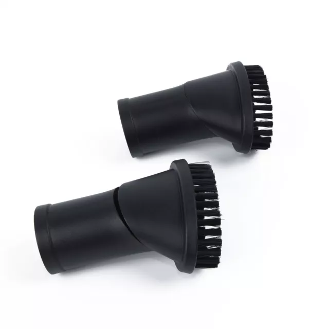 2Stück Aspirateur Fixation Rond Poussière Brosse Brosse à Poils Tête 35 mm Noir