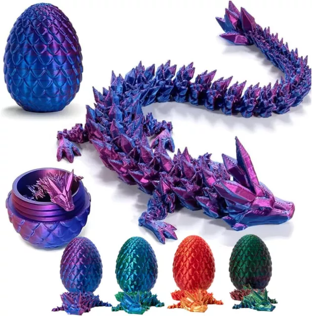 3D Printed Dragon in Egg-Full Articulated Dragon Crystal Dragon Dragon Egg Gift~