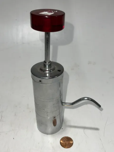 Vintage Tap Jug Bottle Pump Metal Red / Silver