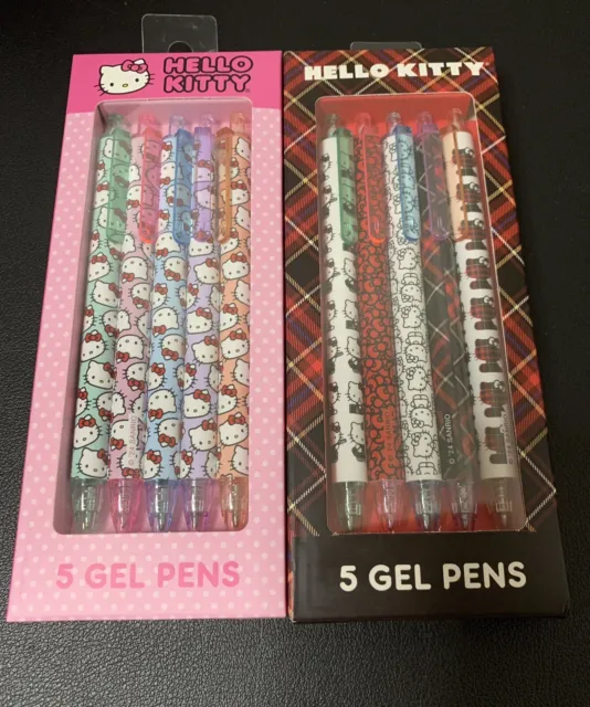 Hello Kitty 2 pack Of 5 Gel Pens 10 Gel Pens Total Multicolor Multiple Designs