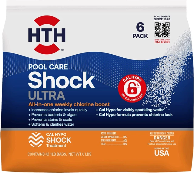 POOL SHOCK ULTRA Prevents Bacteria, Algae, Stain & Scale, Cal Hypo 1Lb