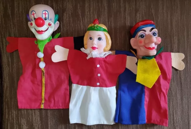 Three Vintage Rubber Head Mr. Rogers Neighborhood Hand Puppets