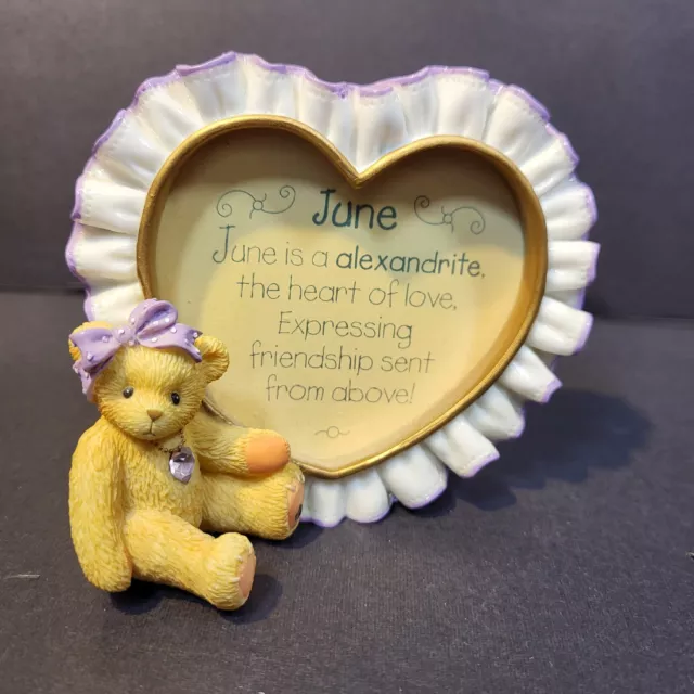 Cherished Teddies June Heart Shaped Picture Poem Frame Hillmanh Figurine Enesco