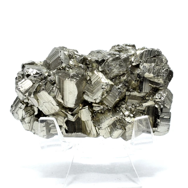 120g Peruanisch Pyrit Cluster Natürlich Funkelndes Kristall Cubes Geode Mineral