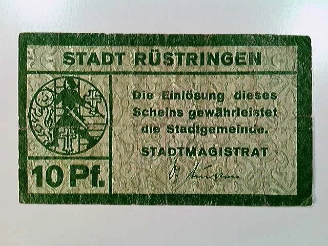 Notgeld Stadt Rüstringen, 10 Pfennig, ohne Datum