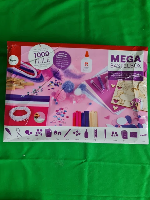Rayher Mega-Bastelbox Unicorn 1.000 Teile, weiß/pink/lila Töne 1