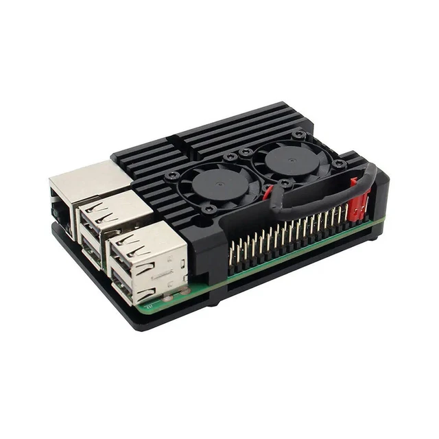 For Raspberry Pi 3 Model B B+ Aluminum Case Shell with Dual Cooling Fan AU