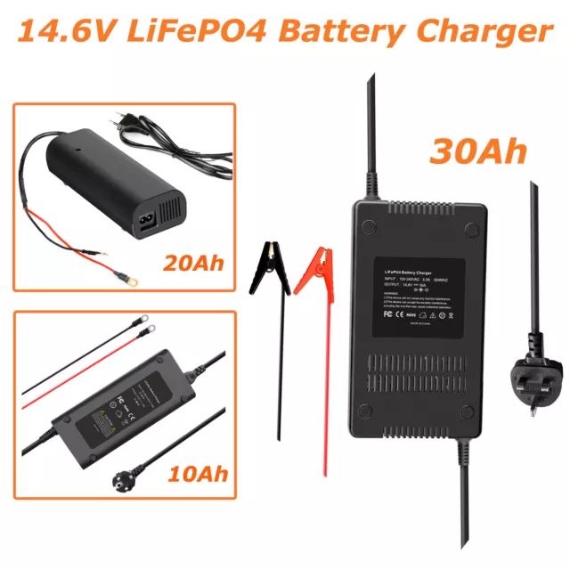 14.6V 10/20/30Ah Lithium Batterie Ladegerät für Auto-Motorrad LiFePO4-Akku