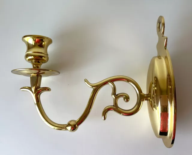 Vtg Wall Mounted Candleholder Sconce Brass