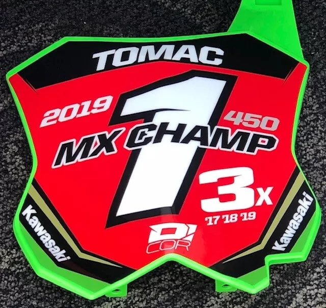 Eli Tomac 2019 MX 3x Championship Replica Front number Plate - Unsigned