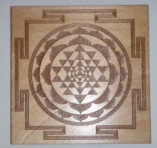 SRI YANTRA Crystal Grid Plate Sacred Geometry Healing Metaphysical 6"