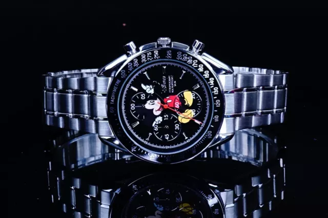 Mickey Mouse Disney Collaboration Watch Speedmaster Chronograph Black Dial JP