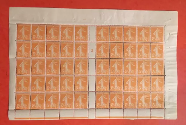 EQ03 - timbres de France  de 1921-22 - demi feuille du numéro 158 type 1