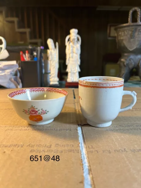 2 Antique Chinese Export porcelain cups,18thC