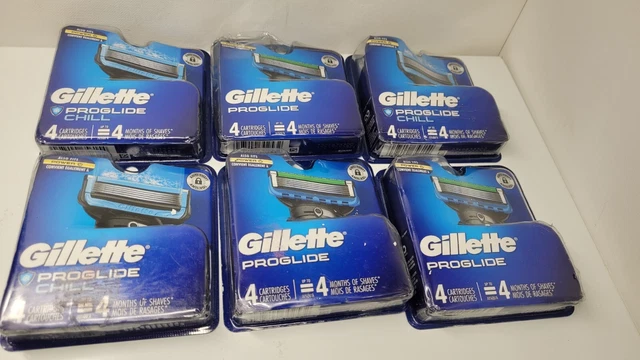 NUEVAS cuchillas de afeitar Gillette ProGlide para hombre 4 cabezales de repuesto de cartucho