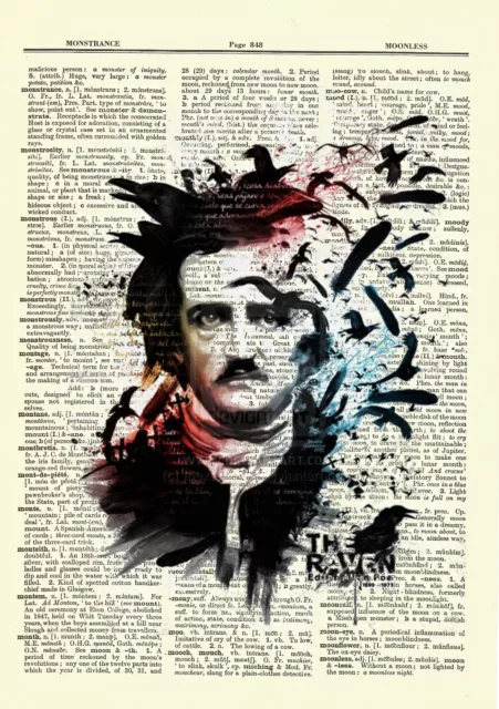 Edgar Allan Poe Dictionary Art Print Picture Portrait Story Print Book Author 3