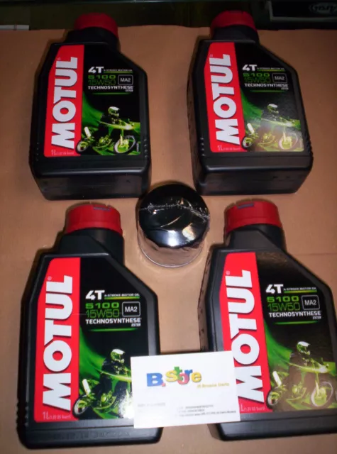 4 Lt Kit Tagliando Filtro Olio Motul 5100 15W50 Aprilia 1200 Dorsoduro 11-12