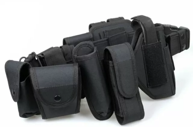 10-in-1 Mens Police Equipment Duty Belt Waist Band Holster with Pouch Set 2