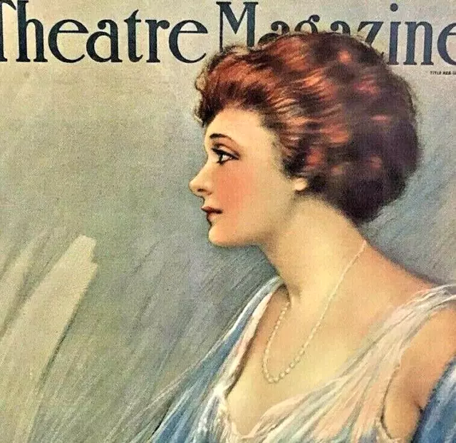Vintage Repro Poster Theatre Magazine Art Nouveau Style Beautiful Woman 1975