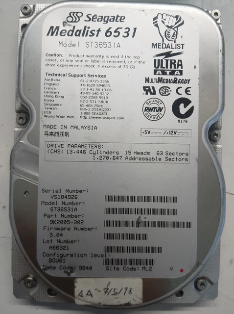 Disque Dur SATA 2.5  Seagate Momentus 100GB ST910021AS P/N:9S3014-030