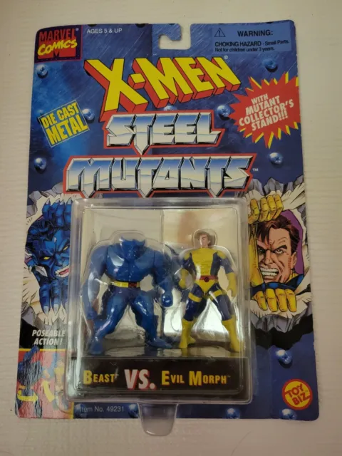 Marvel X-Men Steel Mutants BEAST vs EVIL MORPH Die Cast Action Figures Toy 1994
