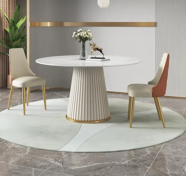 Luxe Rond Table Design Inox Meuble Salle à Manger les Neuf Immédiatement