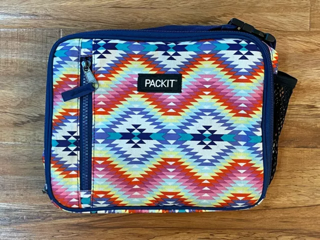 PACKIT Freezable Classic Lunch Bag Multi Color Collapsible With Mesh Pocket PACKIT Freezable Classic Lunch Bag Multi Color Collapsible With Mesh Pocket