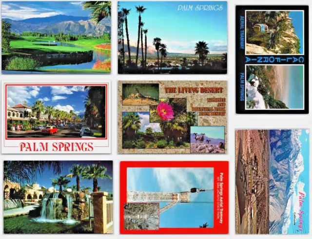 lot of 8 PALM SPRINGS postcards Golf resorts aerial tramway etc mostly UNP