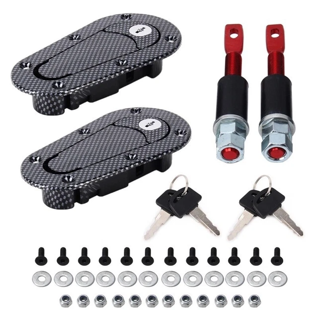 US Quick Release Hood Pin Lock Latch Kit Carbon Fiber - Universal