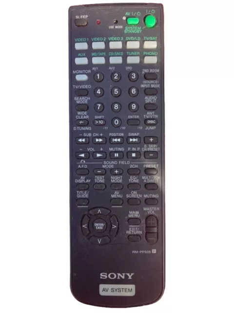 Sony RM-PP505 AV System Genuine Remote Control For SRT-DE875 SRT-DE975 STR-675