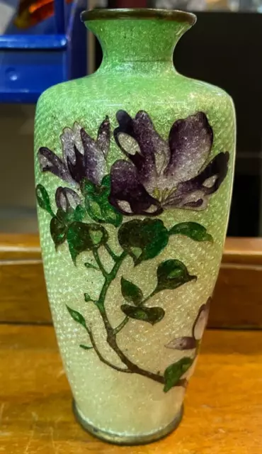 Lovely Very Rare Japanese Cloisonne Enamel Vase Flower Pattern A973 Lovely Very Rare Japanese Cloisonne Enamel Vase Flower Pattern A973