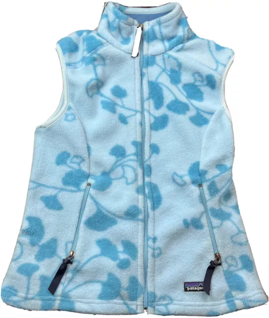 Patagonia Synchilla Women’s Light Blue Full Zipper Fleece Vest Jacket Sz Small