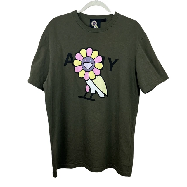 October’s Very Own OVO Takashi Murakami Surplus Flower Owl Shirt Men’s Sz XL