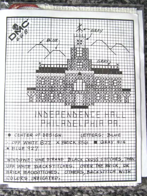 DMC Mini Kreuzstich Kit Independence Hall, Philadelphia (Vintage)