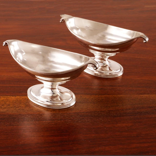 2 Tiffany Sterling Silver Salt Cellars #18766 Reproduction William Abdy No Mono