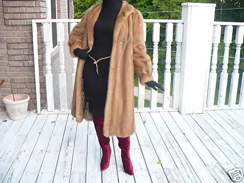 Mint Designer full length light Sable brown color Mink Fur coat jacket