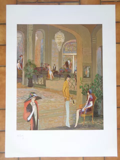 RAMON DILLEY Années Folles Hôtel Deauville Tirage Offset SIGNE SIGNED Art Print