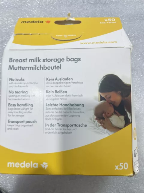 Medela Set of 180 ml Breast Milk Storage Bags - Pack of 50 BPA-free breast milk