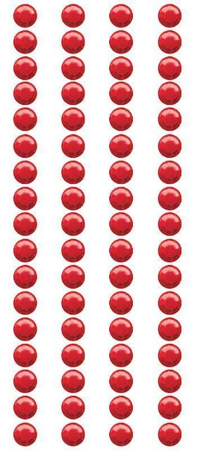 Pegatinas de cristal elementos 5 mm redondas 68/paquete rojo