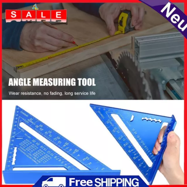 7 inch Angle Ruler Metric Measuring Ruler Woodworking Try Square (Blue)