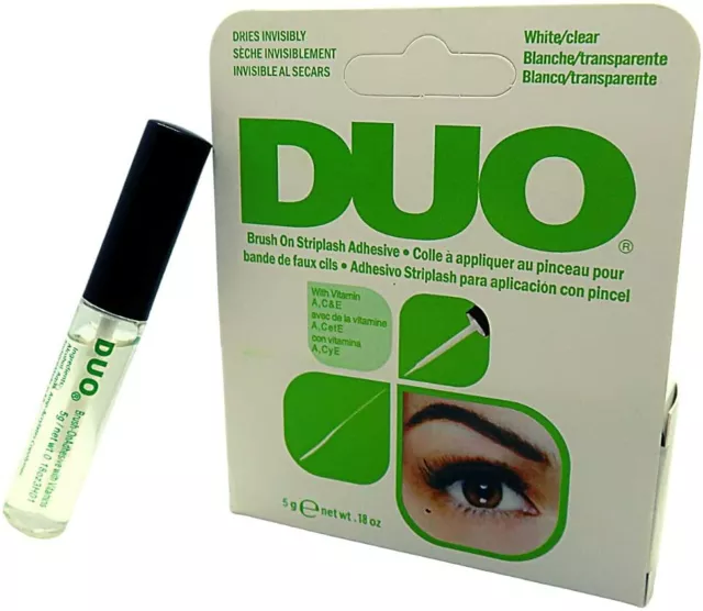 3 DUO WIMPERNWIMPERN STREIFEN KLEBER BÜRSTE LATEX klar TON 7G