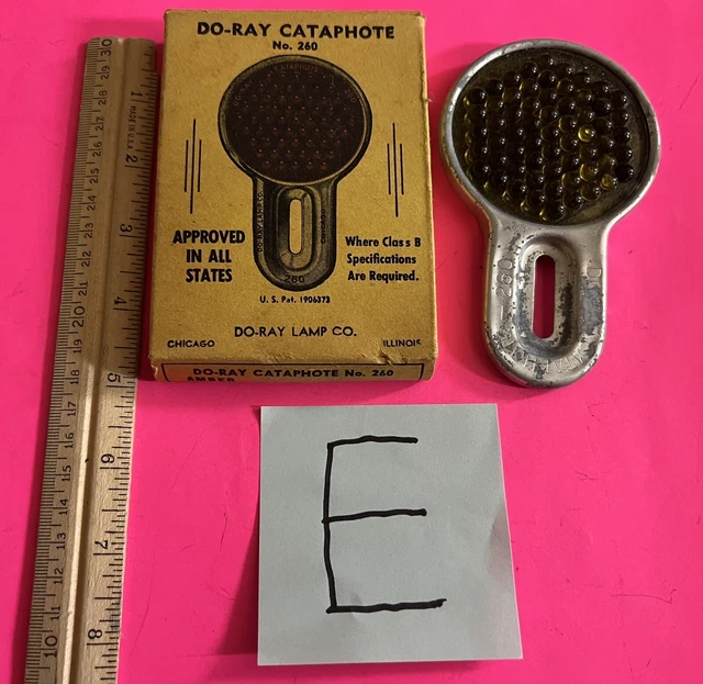 NOS Do-Ray Cataphote 260 AMBER Glass Marble Reflector Chevrolet Bomb 30’s 40's !