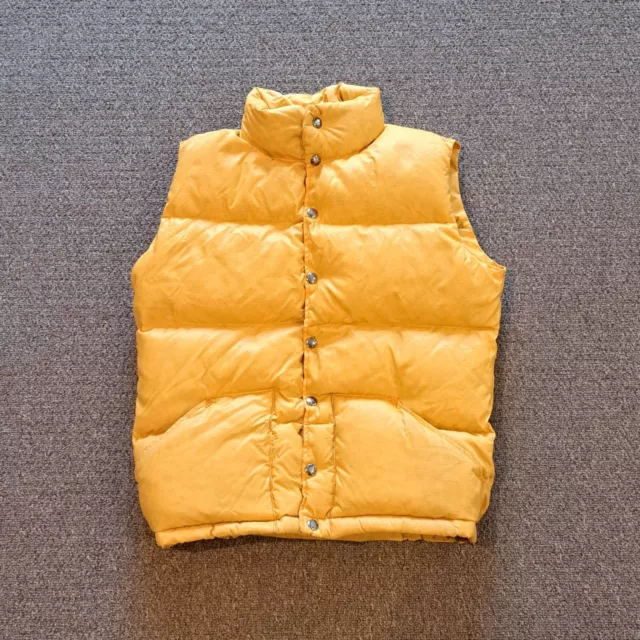 VTG THE NORTH Face Goose Down Puffer Vest Adult XS Yellow Brown Label ...