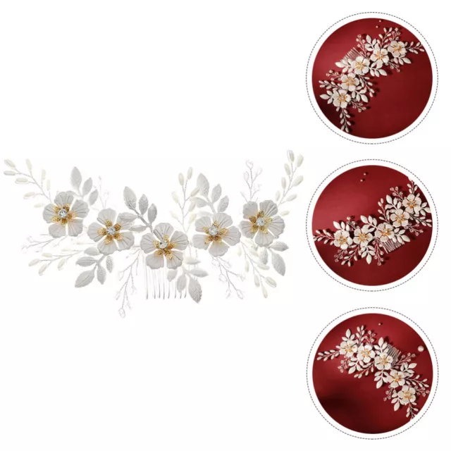 Alloy White Leaf Comb Bride Wedding Decoration Headpiece for