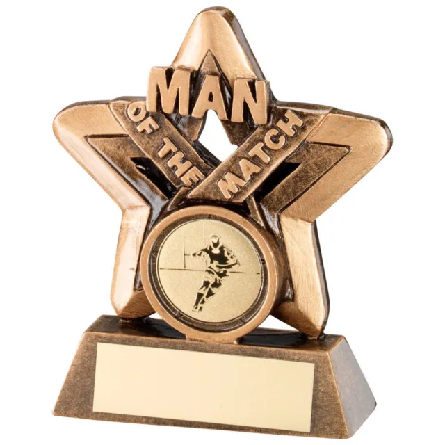 Man of the Match Rugby Trophy Award 95mm Resin Free Engraving RF418-TD