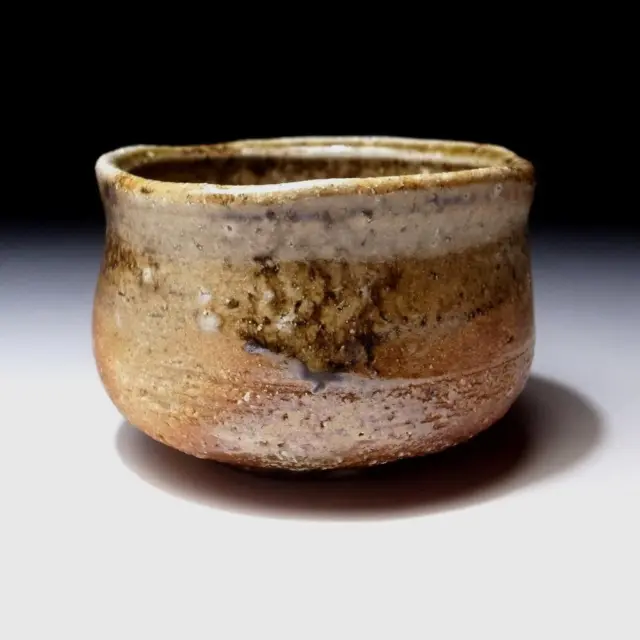 $YD77: Vintage Japanese Pottery Tea Bowl, Shigaraki Ware