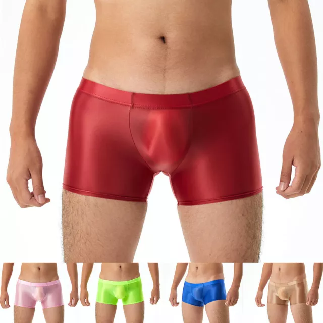 Boxer Pour Hommes Slip De Bain Caleçon Sous-Vêtement Brillant Solide Taille F