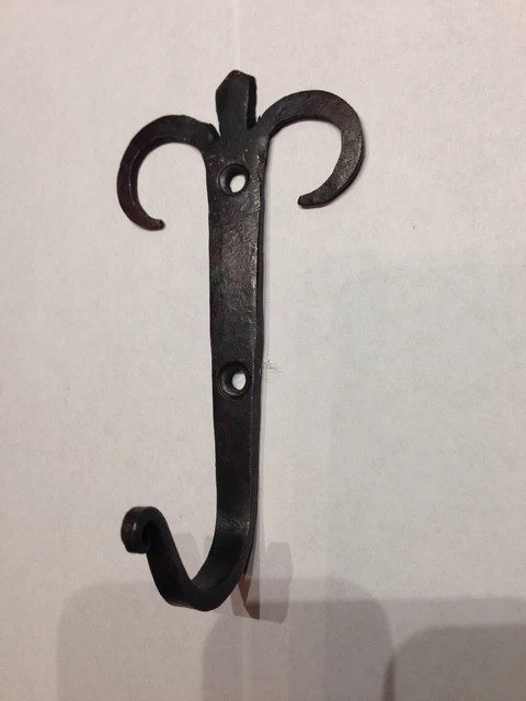 Country Farmhouse Iron Scroll Single Hook Rustic Black