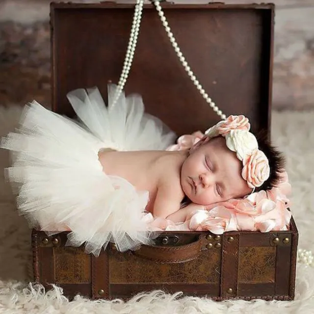 Newborn Baby Girls Princess Baby Tutu Skirt Headband Baby Photography Prop